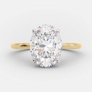 4.02 carat Oval Lab Diamond Two-Tone Solitaire Engagement Ring