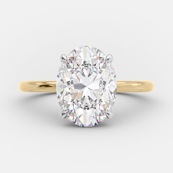 Mia 2.82 carat lab grown two-tone oval engagement ring
