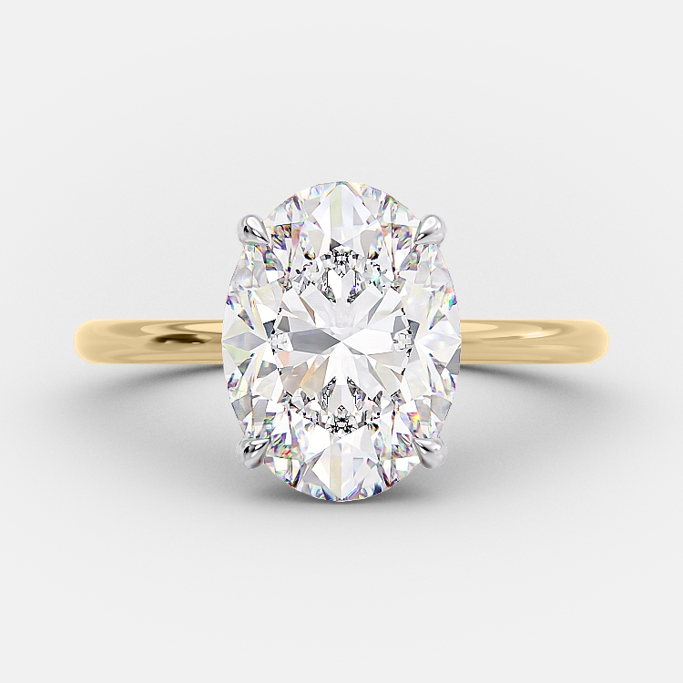 Mia 2.82 carat lab grown two-tone oval engagement ring