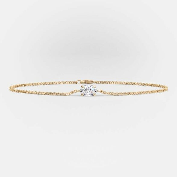 Oval Single Diamond Bracelet