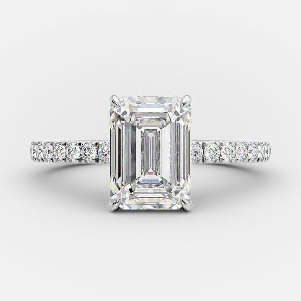 Santorini 3Ct lab diamond emerald engagement ring