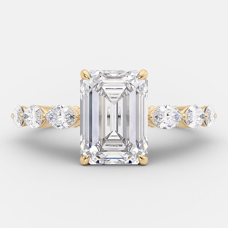 Louie 2.80 carat lab grown emerald cut diamond engagement ring