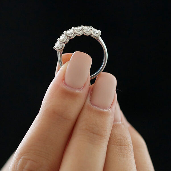 1.33 carat oval diamond wedding band