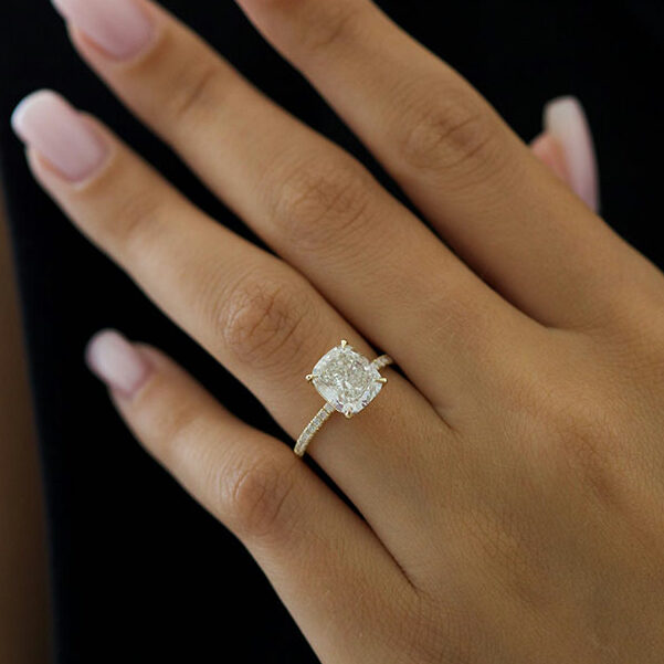 1 CT. T.W. Princess-Cut Diamond Cushion Frame Engagement Ring in 14K White  Gold (I/I2) | Zales