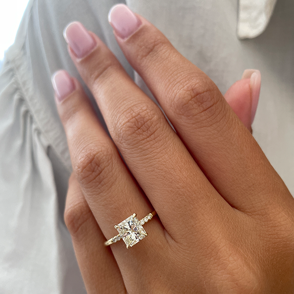 5 Stone Princess Cut Diamond Engagement Ring 14K White Gold 0.40ct - U3354