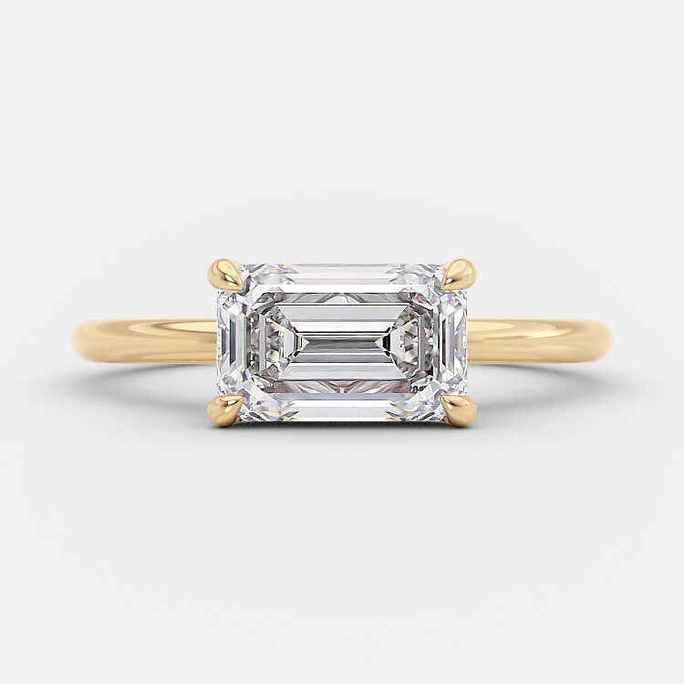 Celia 1.50 Ct east-west emerald cut solitaire ring