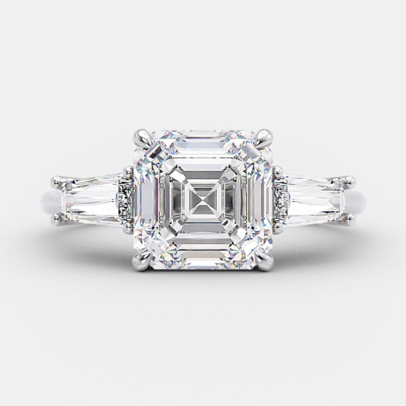 Paz 2.53 carat asscher cut diamond engagement ring