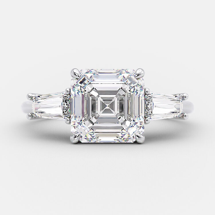 Paz 2.53 carat asscher cut diamond engagement ring
