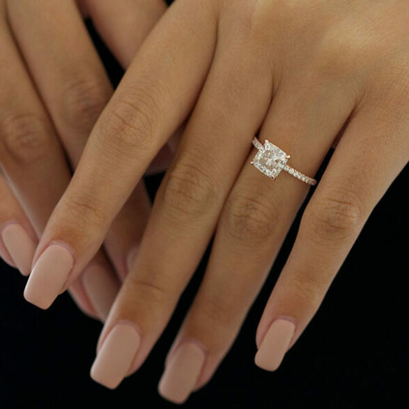 Marcella 2.0 carat cushion cut engagement ring