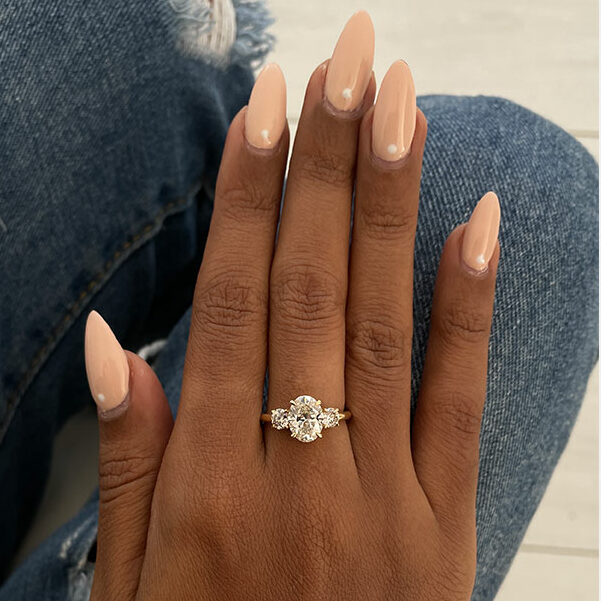 Three Stone Engagement Ring | Radiant Bay