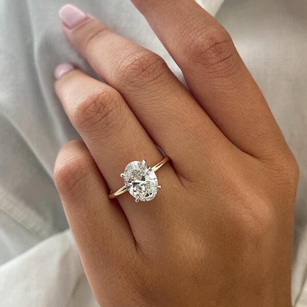 Vera Wang Love Collection 1.58 CT. T.W. Certified Oval Diamond Frame Engagement  Ring in 14K White Gold (I/SI2) | Peoples Jewellers