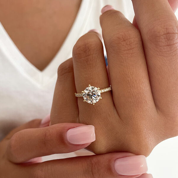 3.00 Carat Round Brilliant Cut Diamond Halo Engagement Ring - style 6 –  Beverly Hills Jewelers