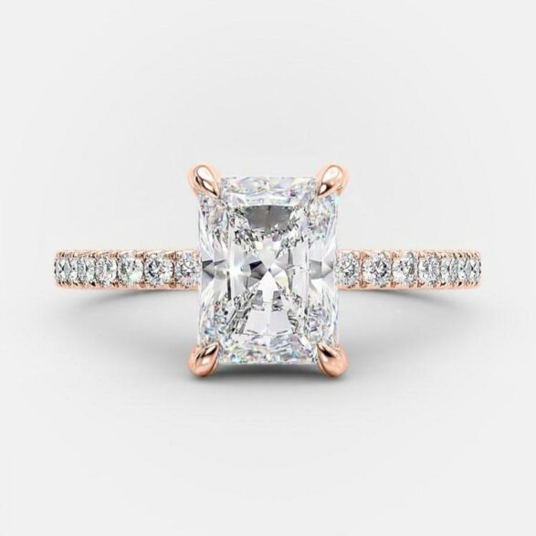 Farah 3.42 carat lab grown radiant diamond engagement ring