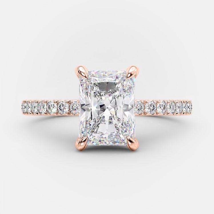 Farah 3.42 carat lab grown radiant diamond engagement ring