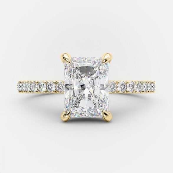 Alexandra 3.40 carat lab grown radiant cut engagement ring