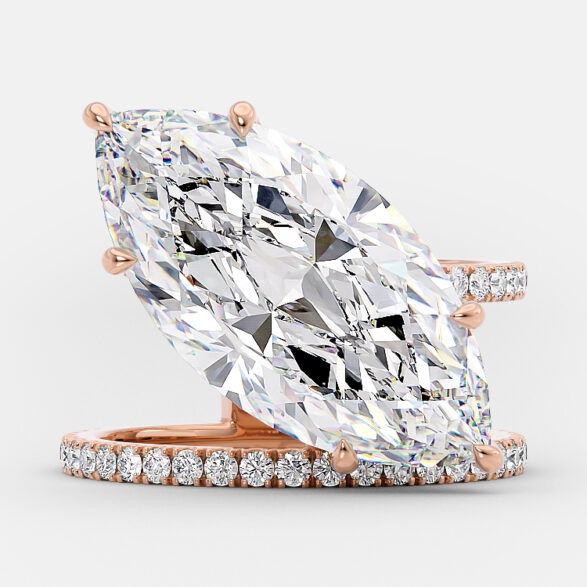Harlow 6.30 carat unique marquise cut diamond ring