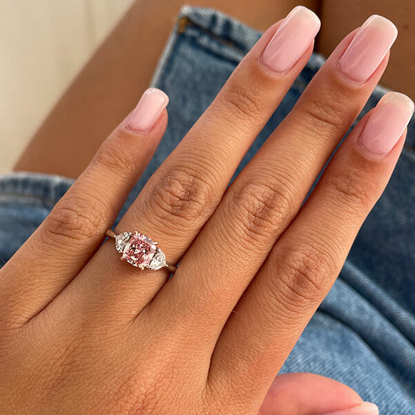 Capri 3 Carat Oval Cut Pink Diamond Engagment Ring | Nekta New York