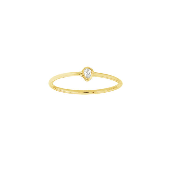 1/20ct Pear-Shaped Diamond Bezel Ring
