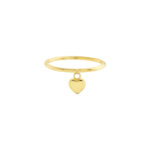 Mini Heart Ring on Chain with Sizing Bar