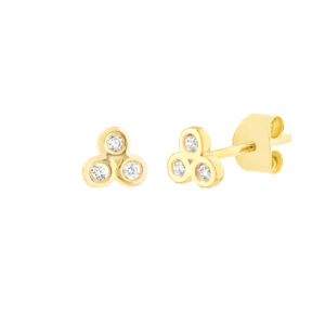1/10ct Diamond Trinity Stud Earrings