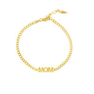 Mom on Curb Chain Adjustable Bracelet