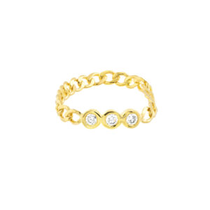 1/10ct Diamond Trio Curb Chain Ring