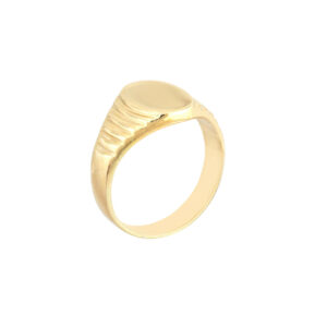 Engravable Oval Textured Signet Ring